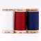 30wt Organic Pima Cotton Thread Trio Set 3ct Patriotic Reds Blues 300 Yards Spools